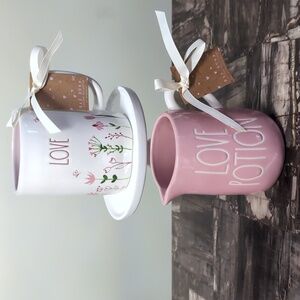 Rae Dunn Valentine's Day Bundle LOVE POTION Milk Jug + Floral LOVE Mug 🌸